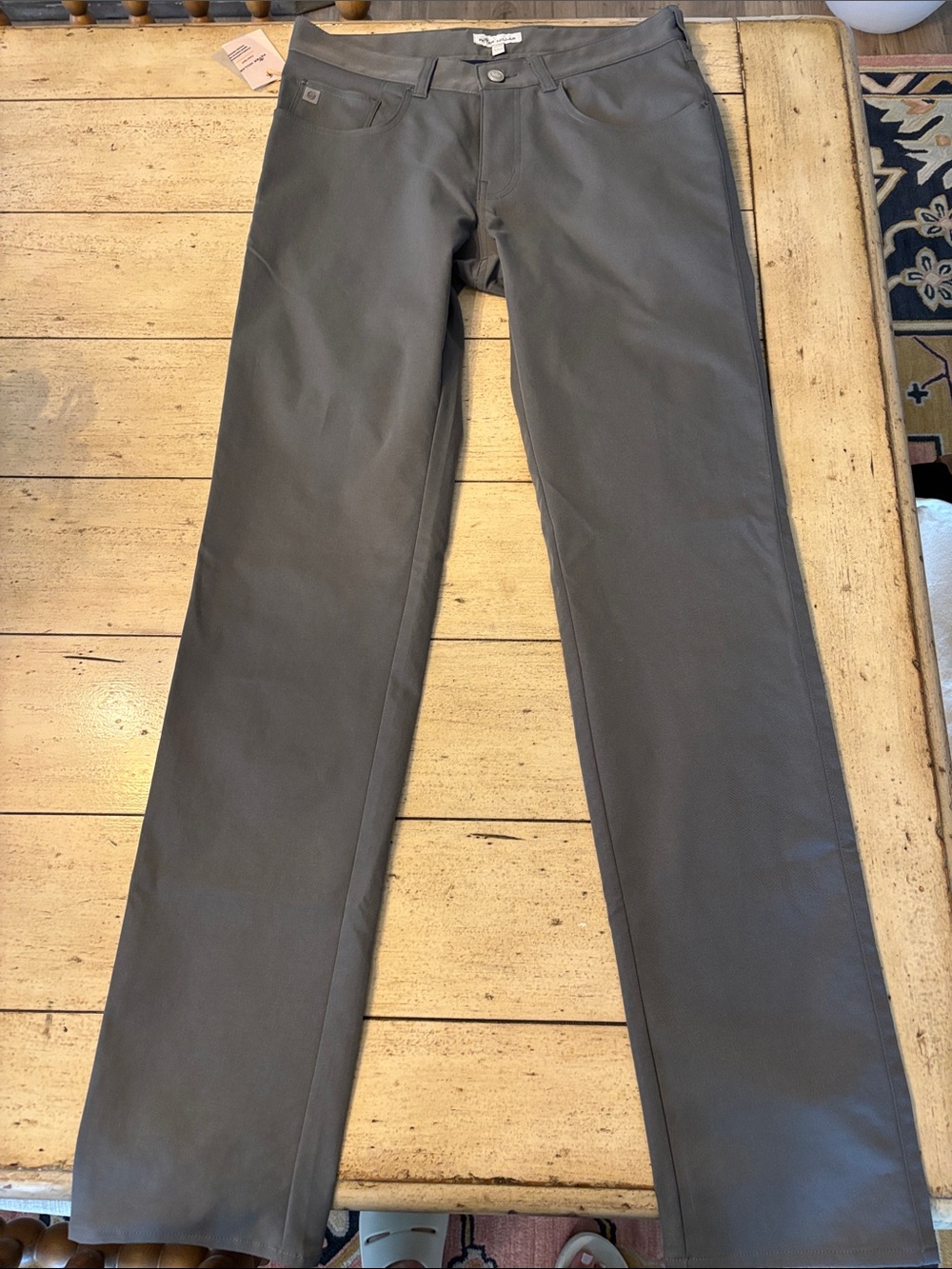 Men's Gray Straight-Leg Pants